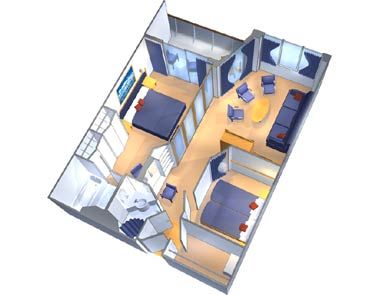 Rhapsody of the Seas Grand Suite - 2 Bedroom (GT) floor plan