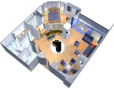 Rhapsody of the Seas Royal Suite - 1 Bedroom (RS) floor plan