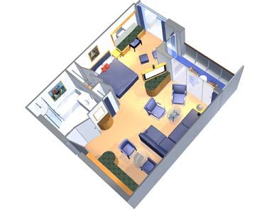 Voyager of the Seas Owner's Suite - 1 Bedroom (OS) floor plan