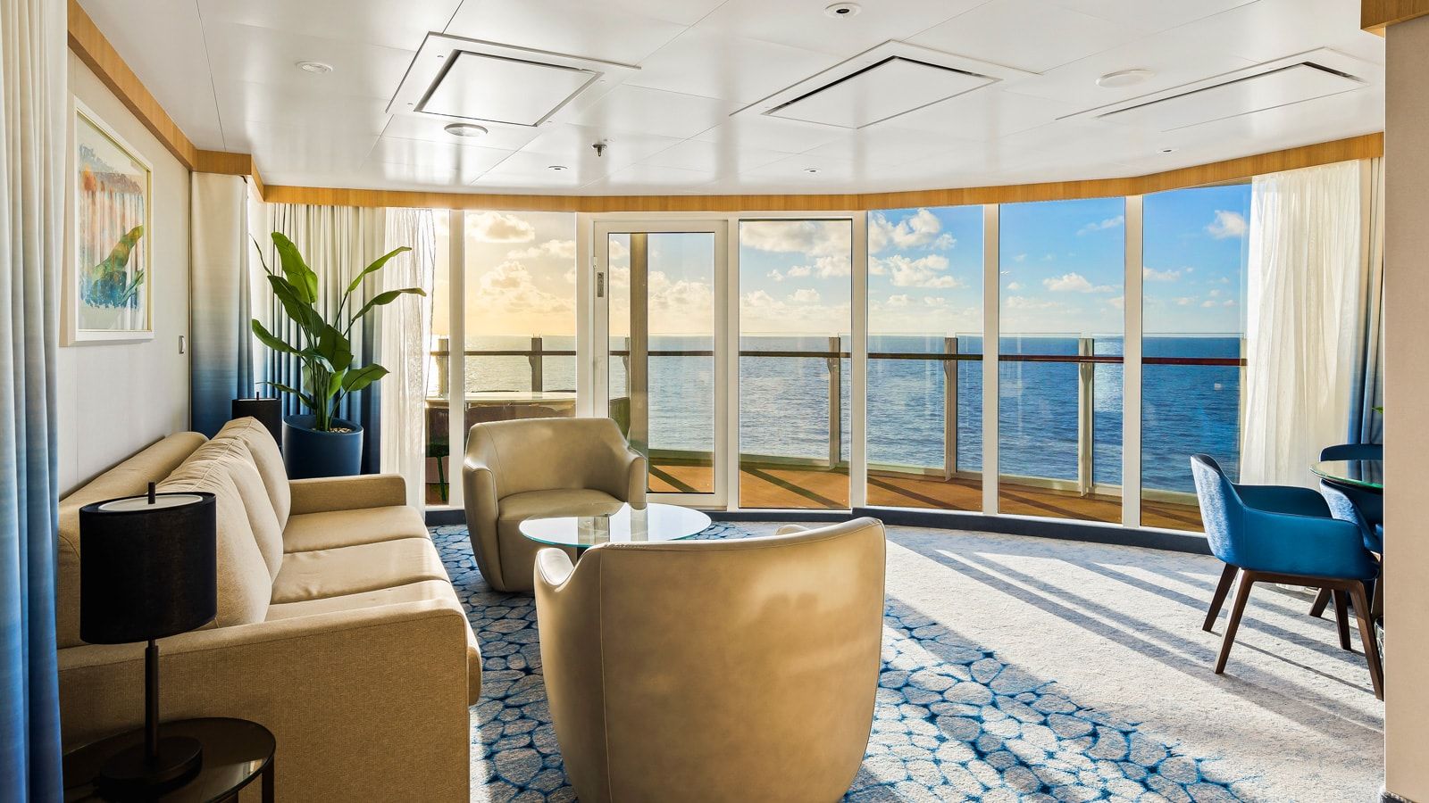 Wonder of the Seas Spacious AquaTheater Suite Large Balcony - 2 Bedroom (A1) living area, photo 1 of 3