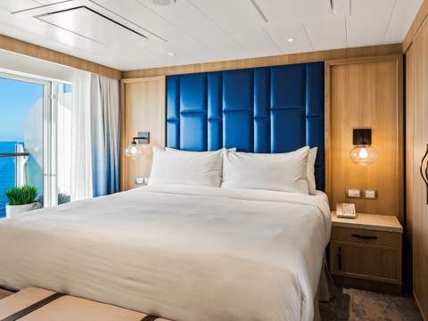 Wonder of the Seas Spacious AquaTheater Suite Large Balcony - 2 Bedroom (A1) bedroom, photo 1 of 2