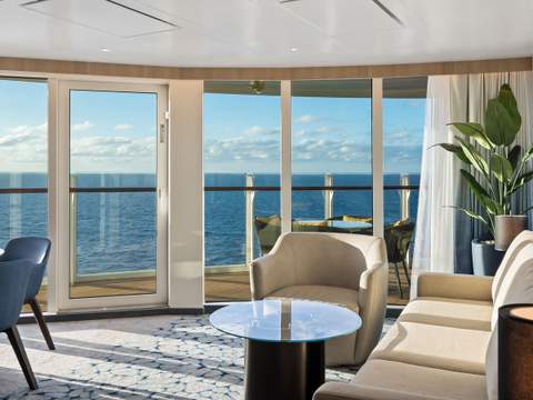 Wonder of the Seas AquaTheater Suite with Large Balcony - 2 Bedrooms (A2) living area, photo 1 of 2