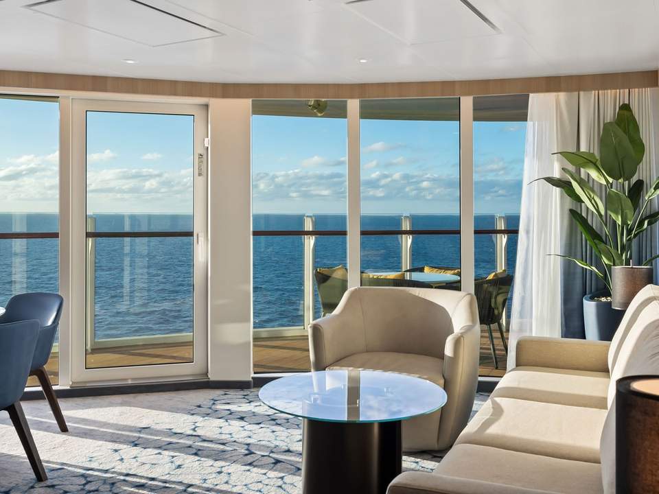 Wonder of the Seas AquaTheater Suite with Large Balcony - 2 Bedrooms (A2) living area, photo 1 of 2