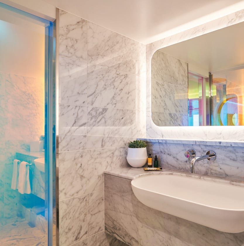 Virgin Voyages Fab Suite (SF) bathroom
