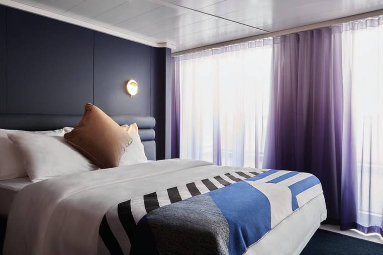 Virgin Voyages Fab Suite (SF) bedroom