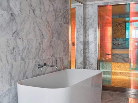 Virgin Voyages Massive Suite (SM) bathroom