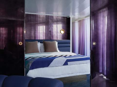 Virgin Voyages Massive Suite (SM) bedroom