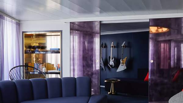 Virgin Voyages Massive Suite (SM) living area