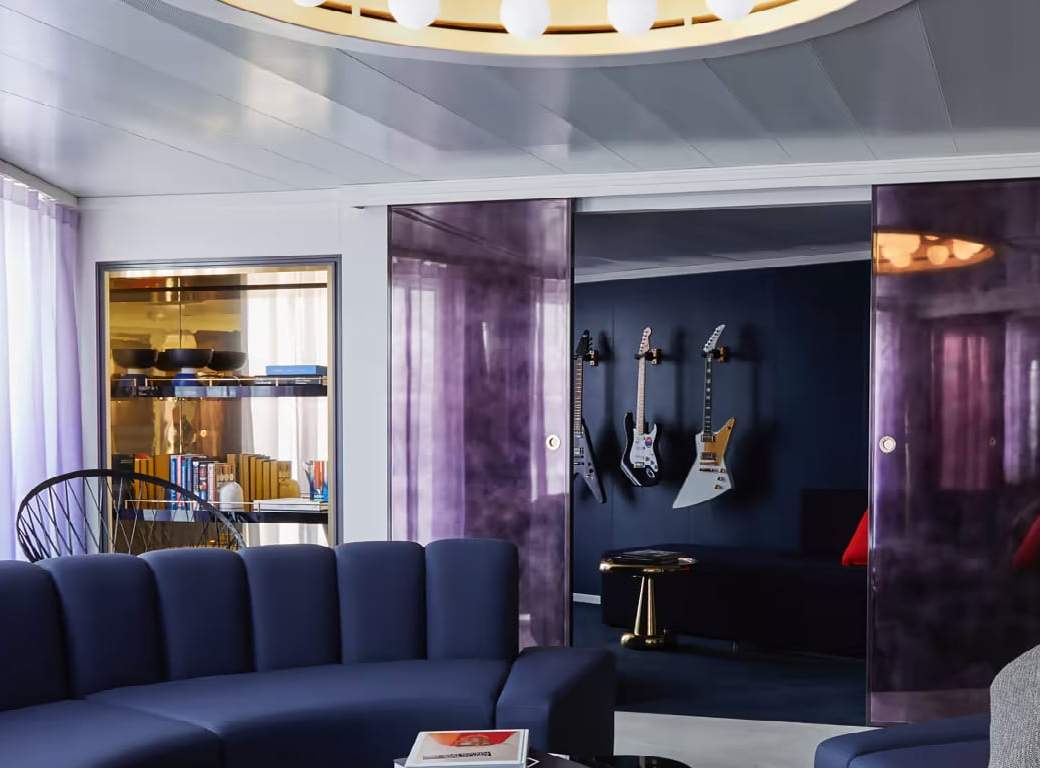 Virgin Voyages Massive Suite (SM) living area