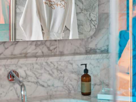 Virgin Voyages Seriously Suite (SS) bathroom, photo 2 of 2