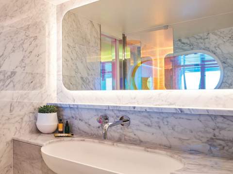 Virgin Voyages Seriously Suite (SS) bathroom, photo 1 of 2