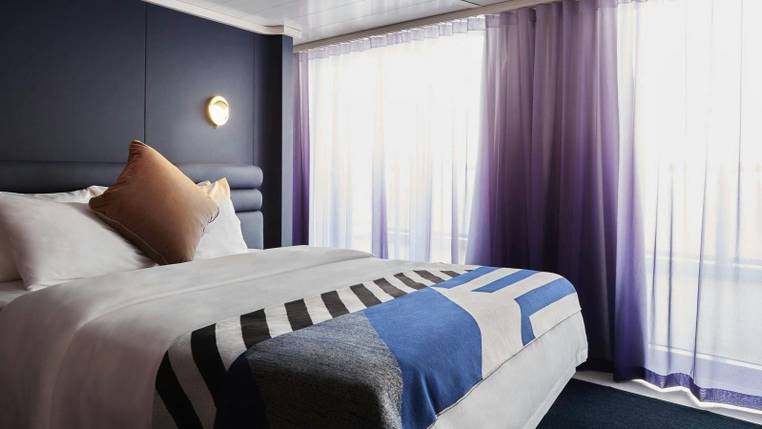 Virgin Voyages Fab Suite (SF) bedroom
