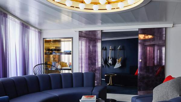 Virgin Voyages Massive Suite (SM) living area