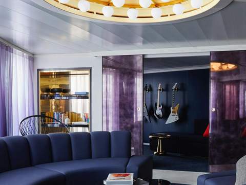 Virgin Voyages Massive Suite (SM) living area