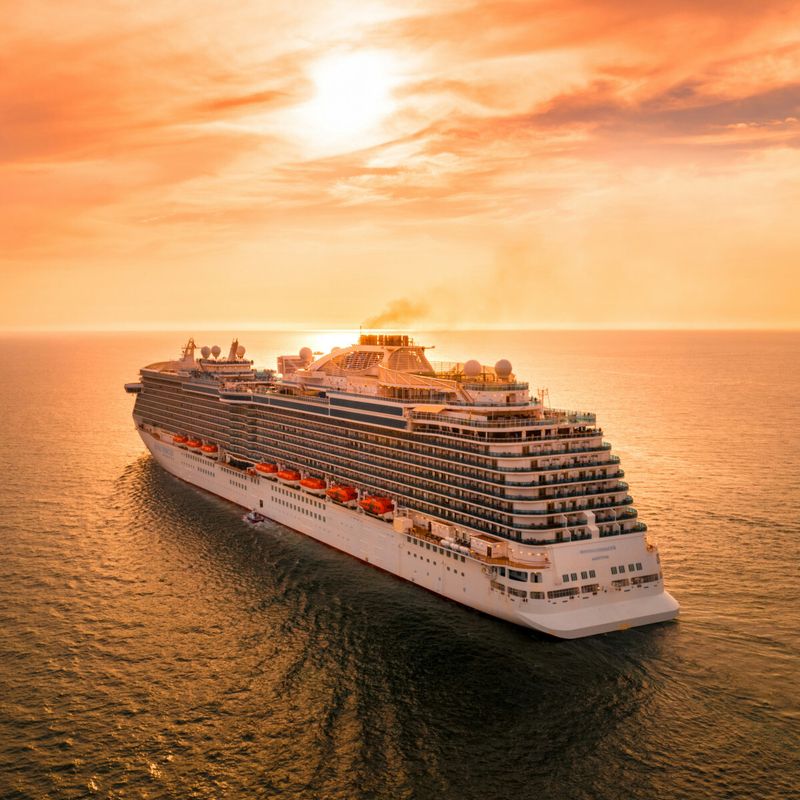 Cruise ship at sea