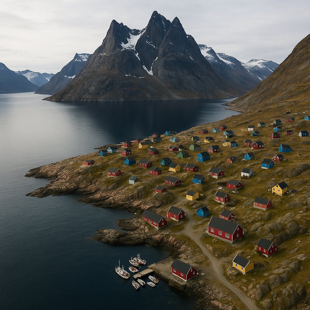 Aappilattoq, Kujalleq, Greenland Cruise Port - overhead view of the Aappilattoq itinerary stop located in the Polar Regions cruising region
