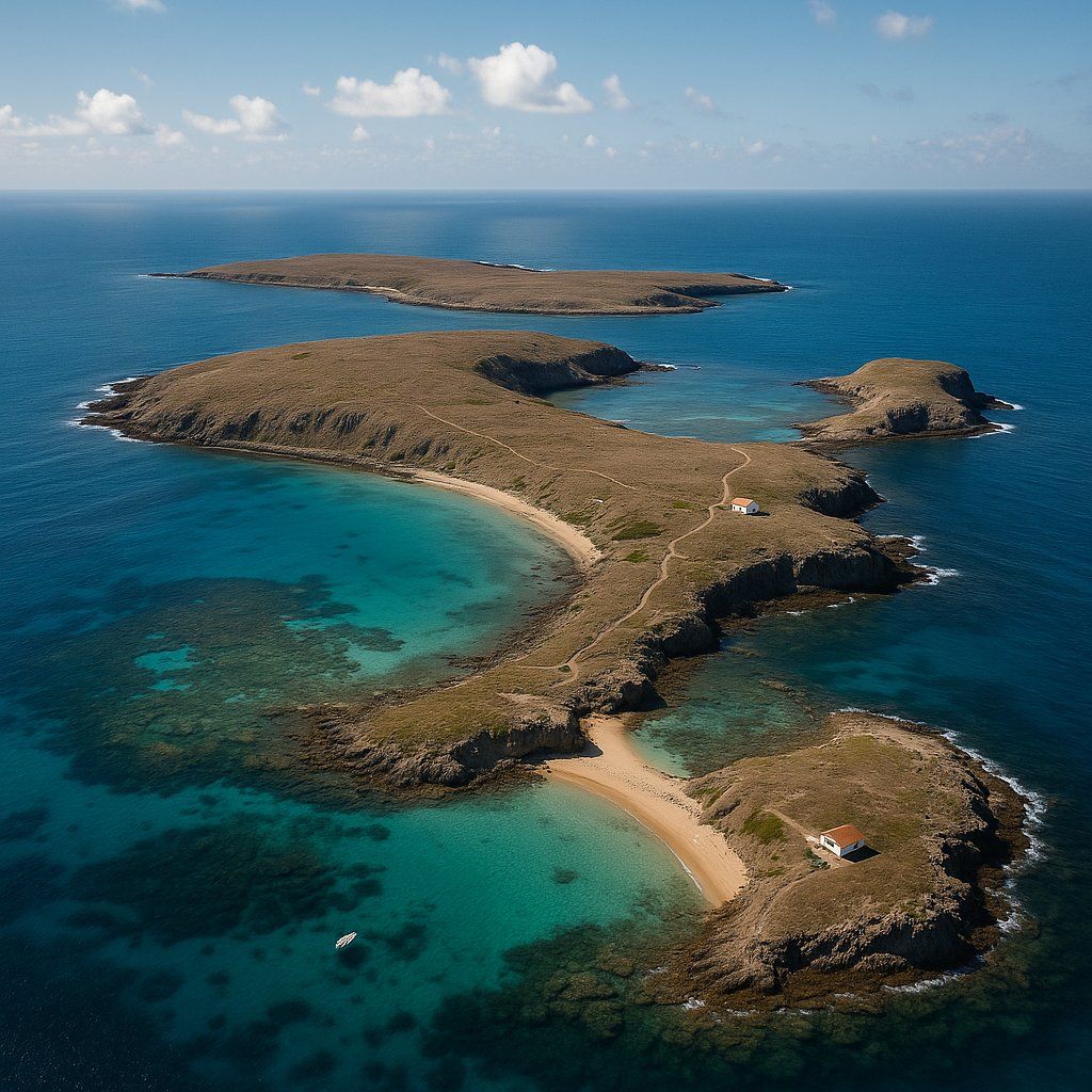Abrolhos Archipelago Brazil Cruise Port - overhead view of the Abrolhos Arch itinerary stop located in the South America cruising region