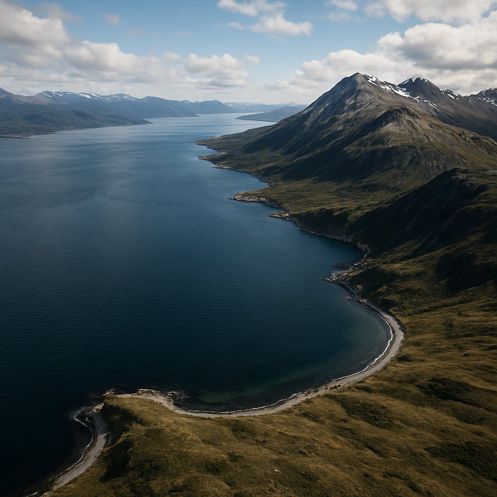 Admiralty Sound Tierra Del Fuego Chile Cruise Port - overhead view of the Admiralty Sound itinerary stop located in the South America cruising region