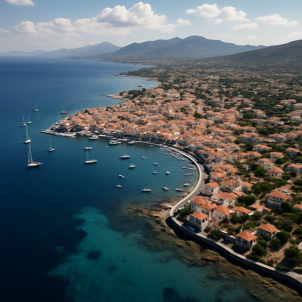 Aegina Cruise Port - overhead view of the Aegina itinerary stop located in the Europe - Eastern Europe cruising region