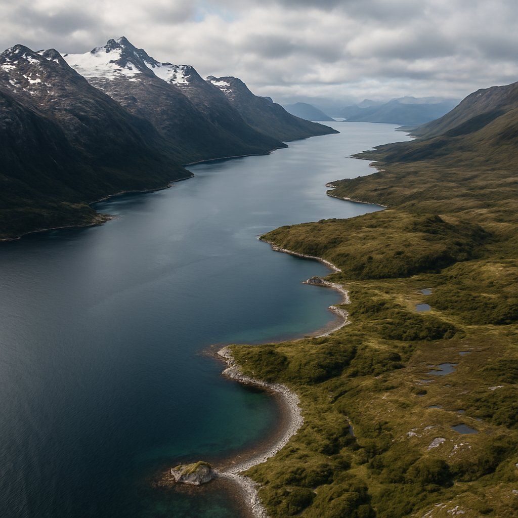 Alberto De Agostini National Park, Chile Cruise Port - overhead view of the De Agostini Park itinerary stop located in the South America cruising region