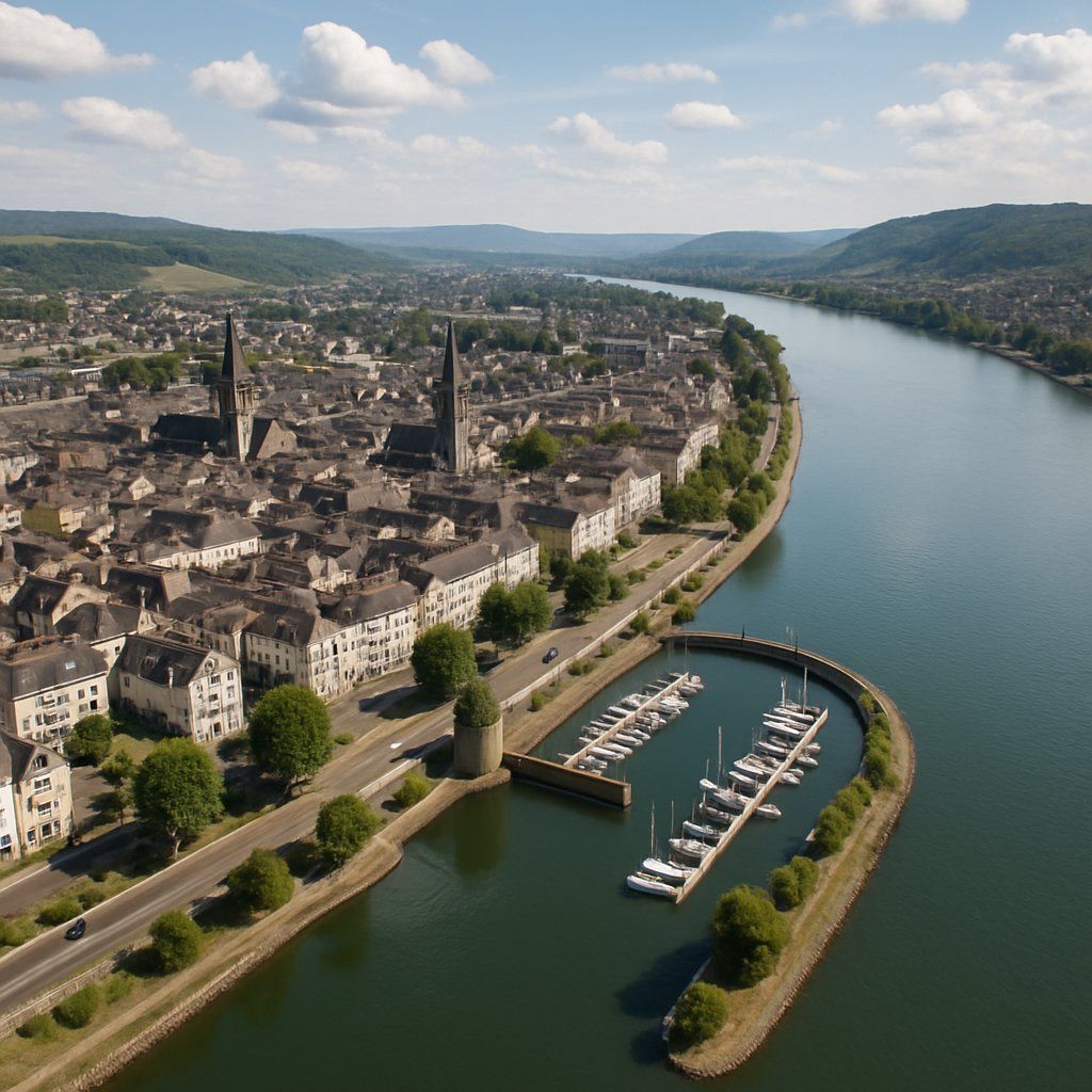 Andernach Cruise Port - overhead view of the Andernach itinerary stop located in the Europe - Western Europe cruising region