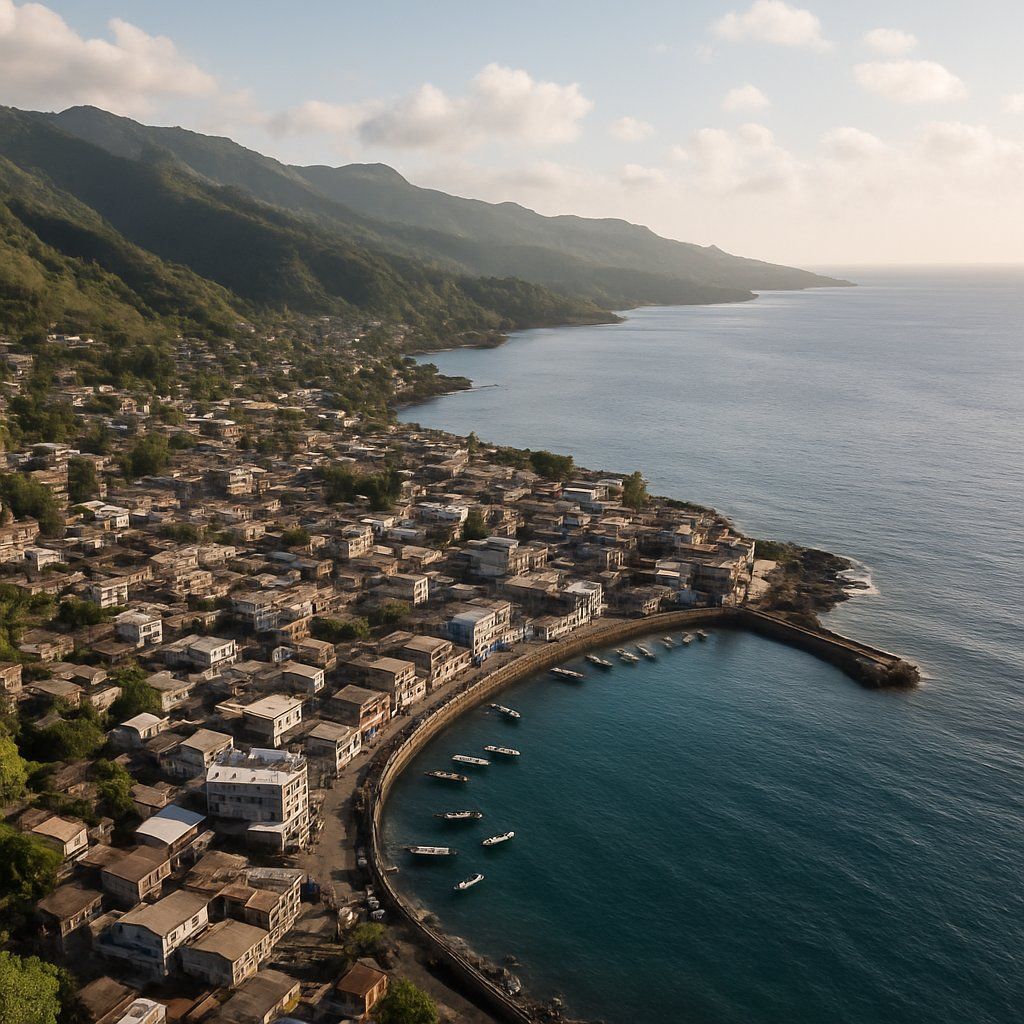 Anjouan, Comoros Islands Cruise Port - overhead view of the Anjouan itinerary stop located in the Other (Asia/Africa/Middle East) cruising region