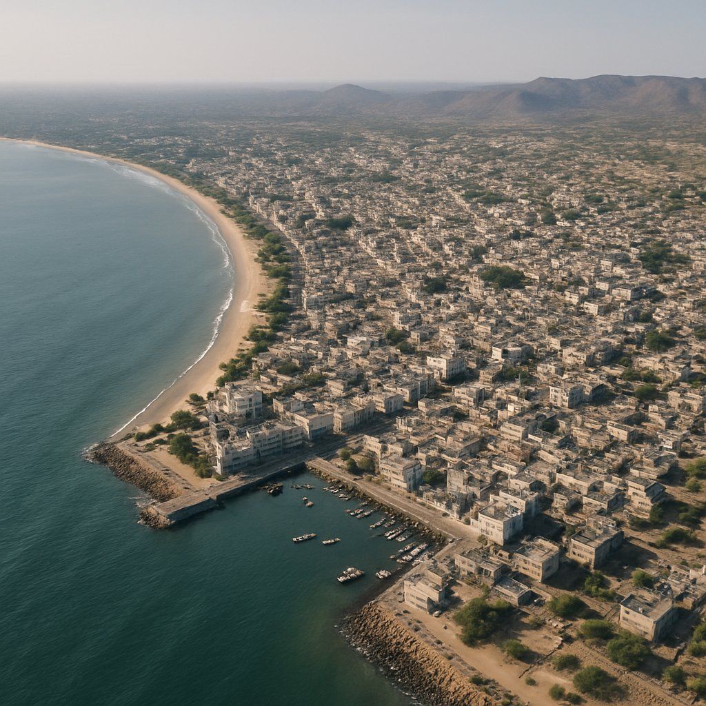 Araveli City Township, India Cruise Port - overhead view of the Araveli City itinerary stop located in the Other (Asia/Africa/Middle East) cruising region