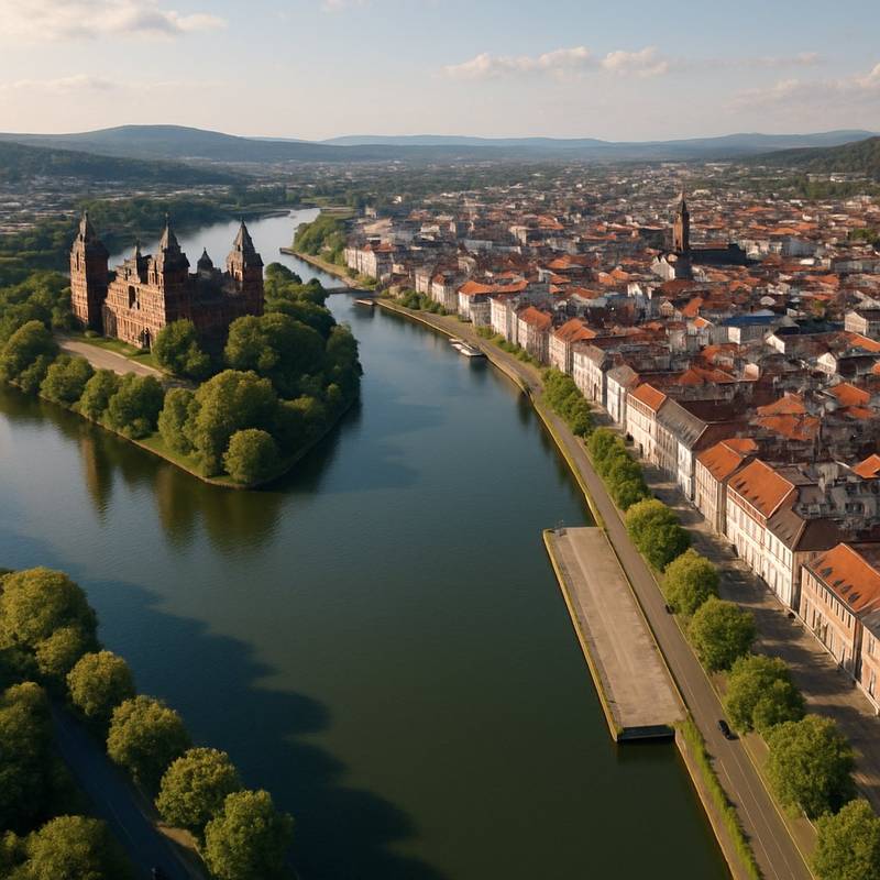 Aschaffenberg Cruise Port - overhead view of the Aschaffenberg itinerary stop located in the Europe - Western Europe cruising region