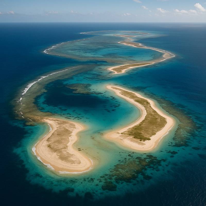 Ashmore Reef, Australia Cruise Port - overhead view of the Ashmore Reef itinerary stop located in the South Pacific - Australia cruising region