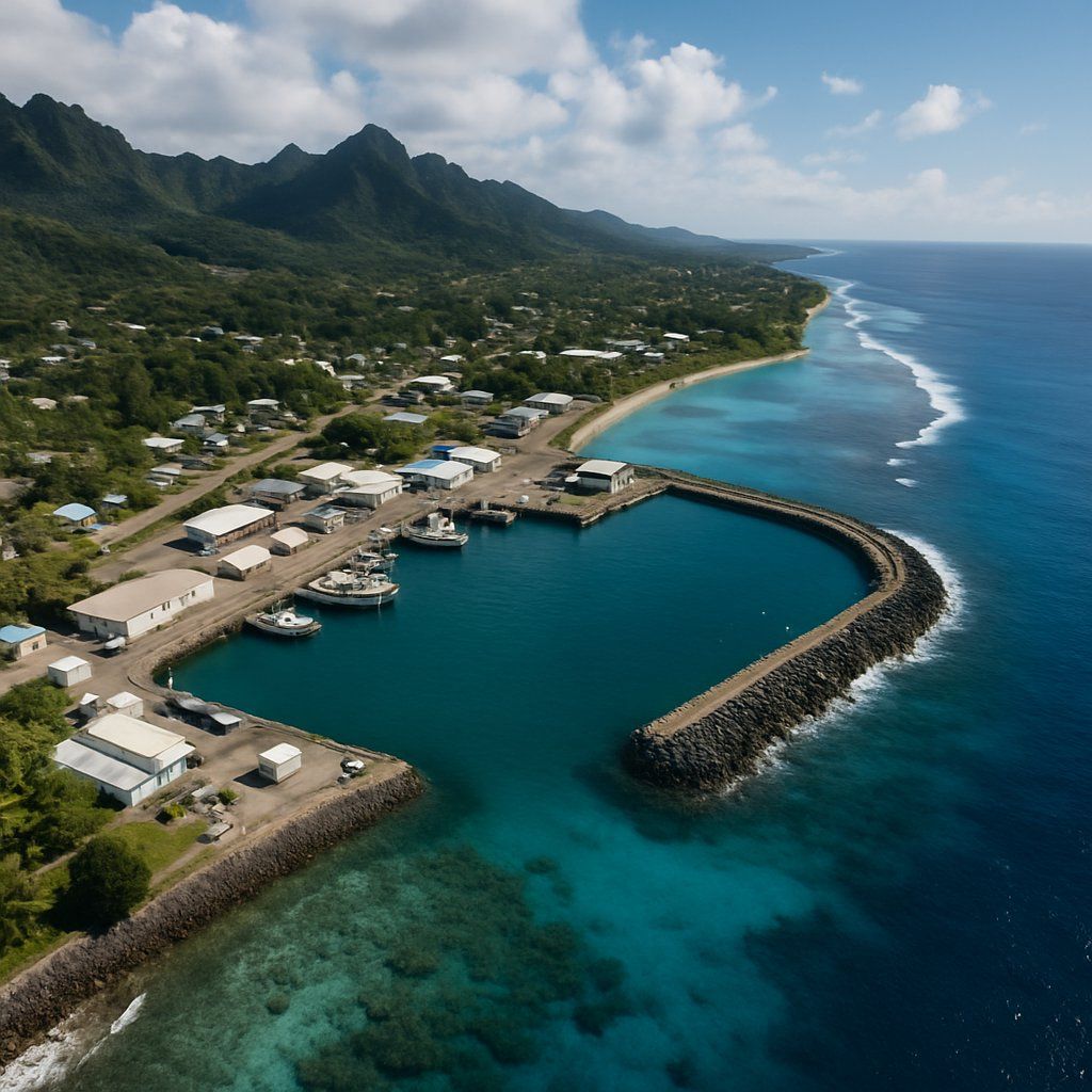 Avatiu Cook Islands Cruise Port - overhead view of the Avatiu itinerary stop located in the South Pacific cruising region