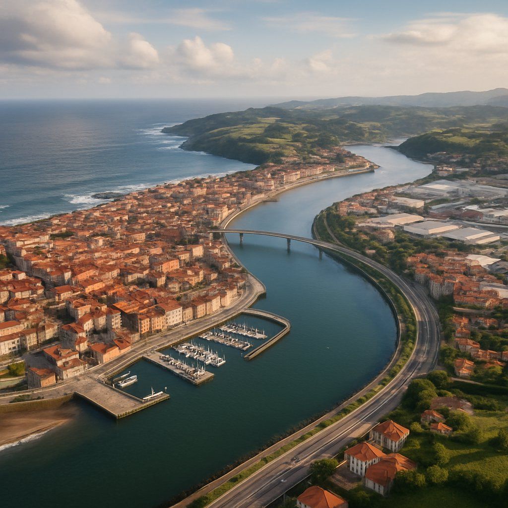 Aviles, Spain Cruise Port - overhead view of the Aviles itinerary stop located in the Europe - Western Europe cruising region