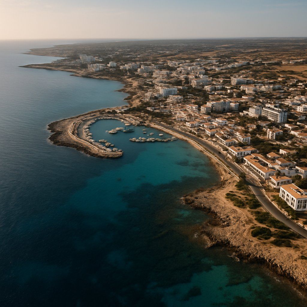 Ayia Napa Cyprus Cruise Port - overhead view of the Ayia Napa itinerary stop located in the Europe - Eastern Europe cruising region
