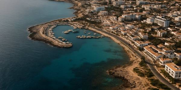 Ayia Napa Cyprus Cruise Port - overhead view of the Ayia Napa itinerary stop located in the Europe - Eastern Europe cruising region