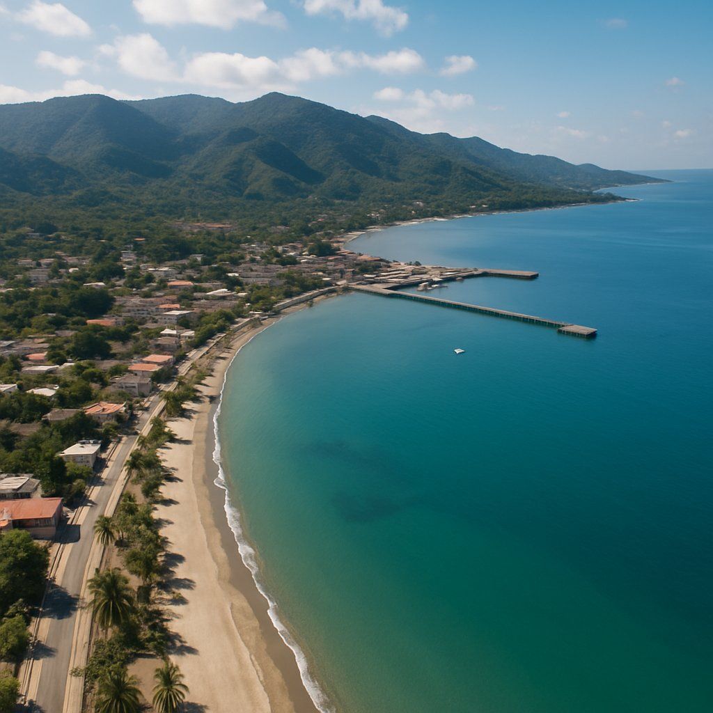 Banana Coast Trujillo Honduras Cruise Port - overhead view of the Banana Coast itinerary stop located in the Caribbean - Western cruising region