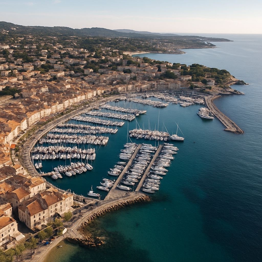 Bandol, France Cruise Port - overhead view of the Bandol itinerary stop located in the Europe - Western Europe cruising region