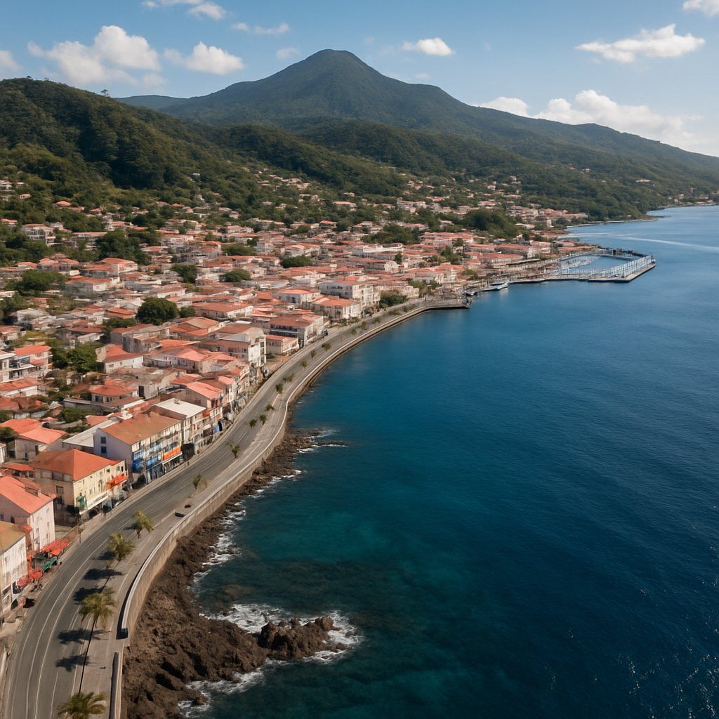 Basse Terre, Guadeloupe Cruise Port - overhead view of the Basse Terre itinerary stop located in the Caribbean - Southern cruising region