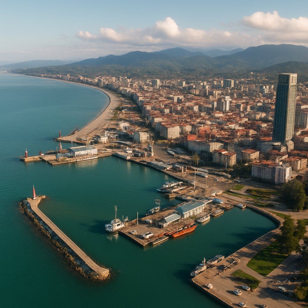 Batumi, Georgia Cruise Port - overhead view of the Batumi itinerary stop located in the Europe - Eastern Europe cruising region