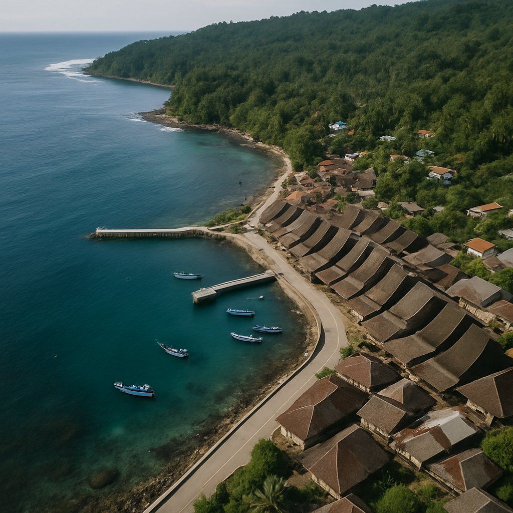 Bawemataluwo, Nias Island, Indonesia Cruise Port - overhead view of the Bawemataluwo itinerary stop located in the South Pacific cruising region