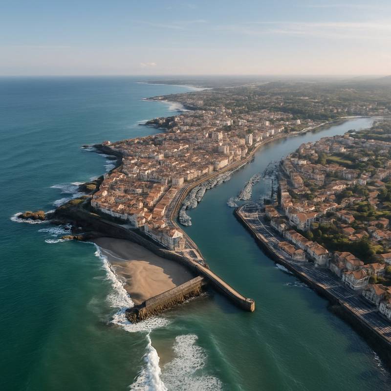 Bayonne/biarritz, France Cruise Port - overhead view of the Bayonne itinerary stop located in the Europe - Western Europe cruising region