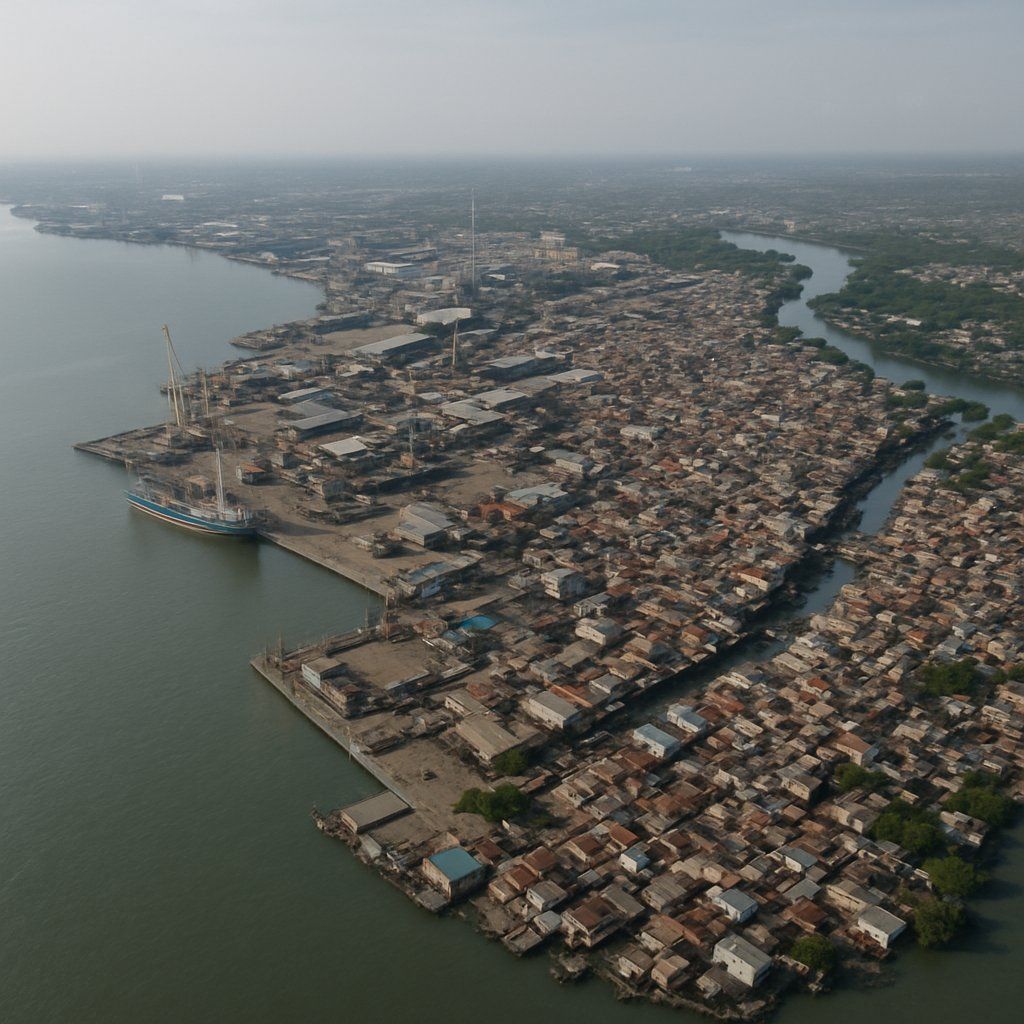 Belawan, Sumatra, Indonesia Cruise Port - overhead view of the Belawan itinerary stop located in the South Pacific cruising region