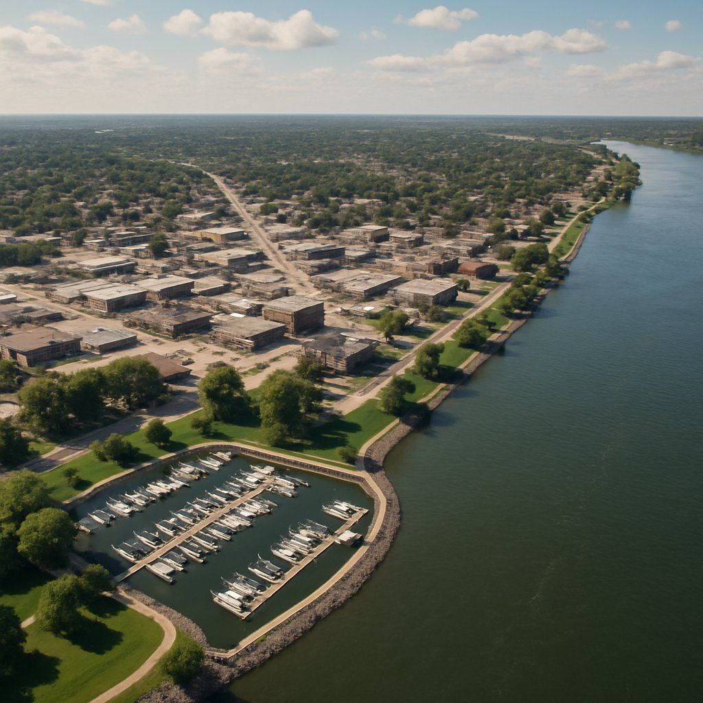 Bettendorf, Iowa Cruise Port - overhead view of the Bettendorf itinerary stop located in the River Cruises - United States cruising region