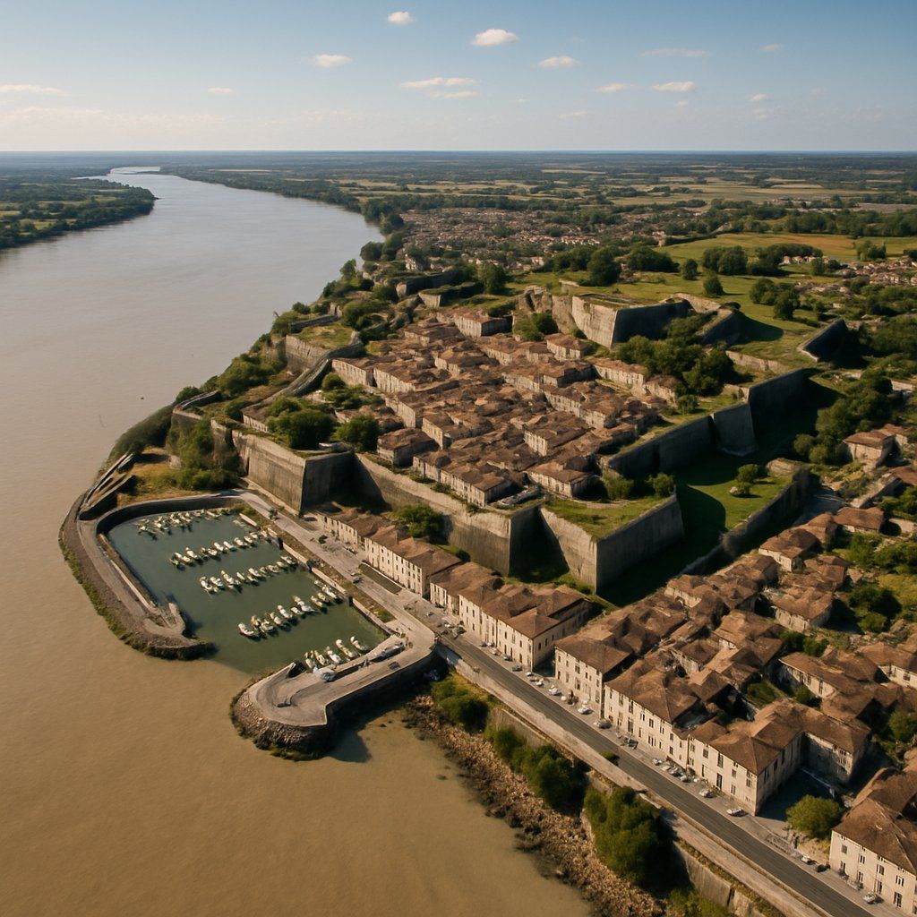 Blaye, France Cruise Port - overhead view of the Blaye itinerary stop located in the Europe - Western Europe cruising region