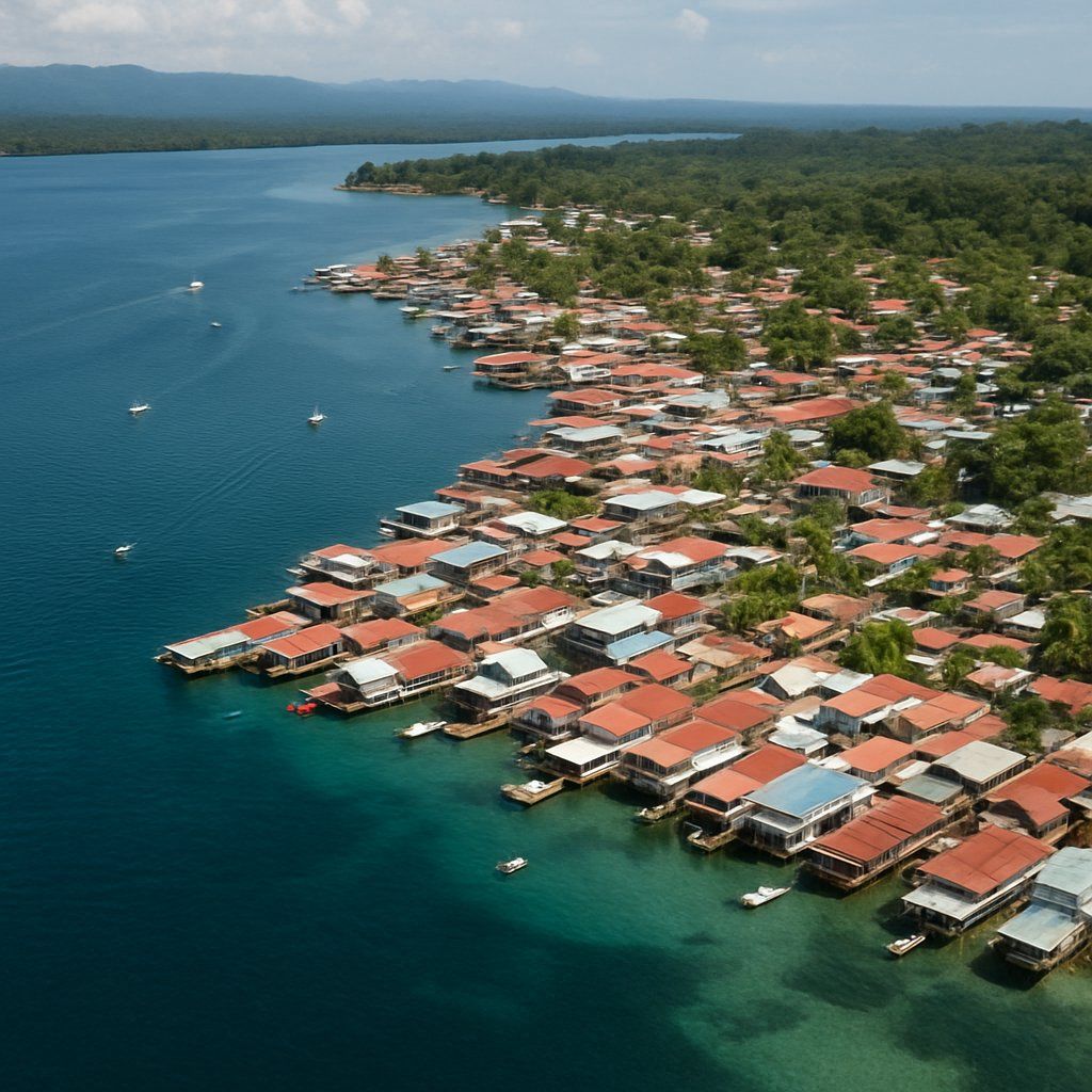 Bocas Del Toro, Panama Cruise Port - overhead view of the Bocas Del Toro itinerary stop located in the Central America, Panama Canal cruising region