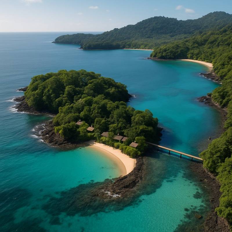 Bom Bom Island Resort Principe Cruise Port - overhead view of the Bom Bom Island itinerary stop located in the Other (Asia/Africa/Middle East) cruising region