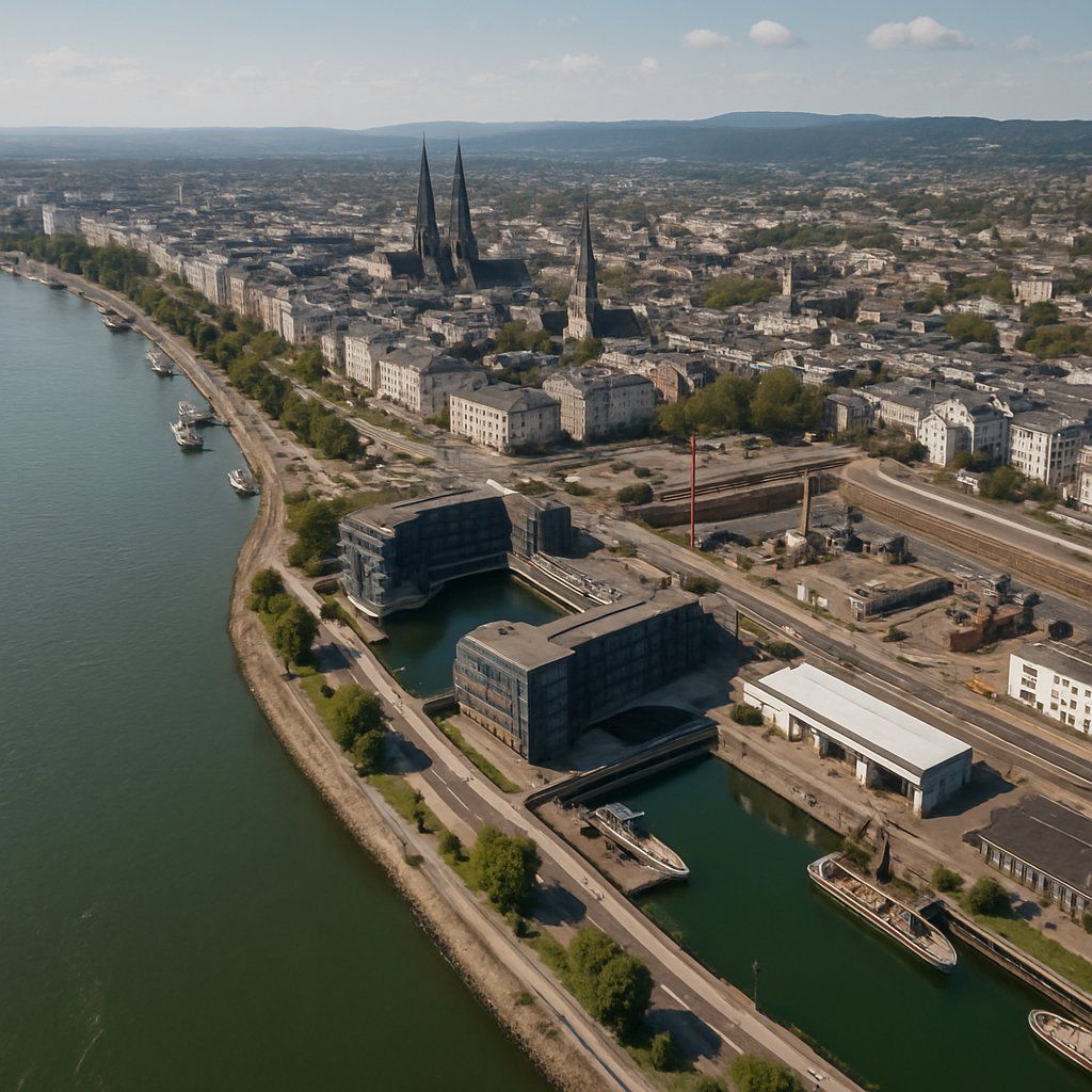 Bonn, Germany Cruise Port - overhead view of the Bonn itinerary stop located in the Europe - Western Europe cruising region