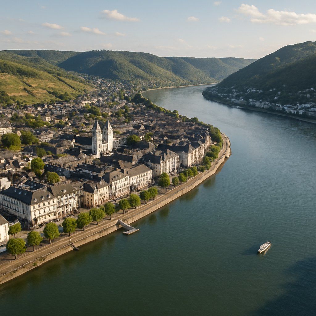 Boppard, Germany Cruise Port - overhead view of the Boppard itinerary stop located in the Europe - Western Europe cruising region