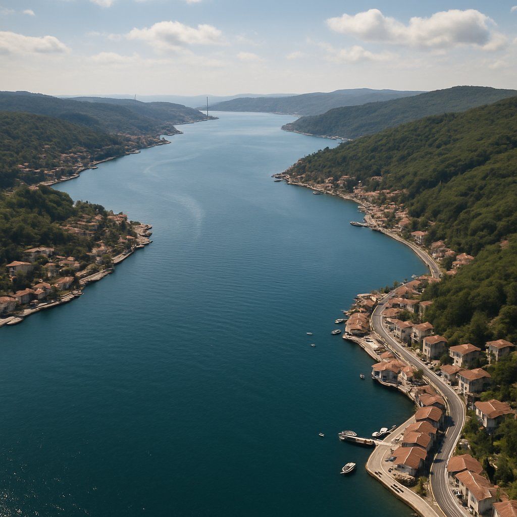 Bosporus Cruise Port - overhead view of the Bosporus itinerary stop located in the Europe - Eastern Europe cruising region