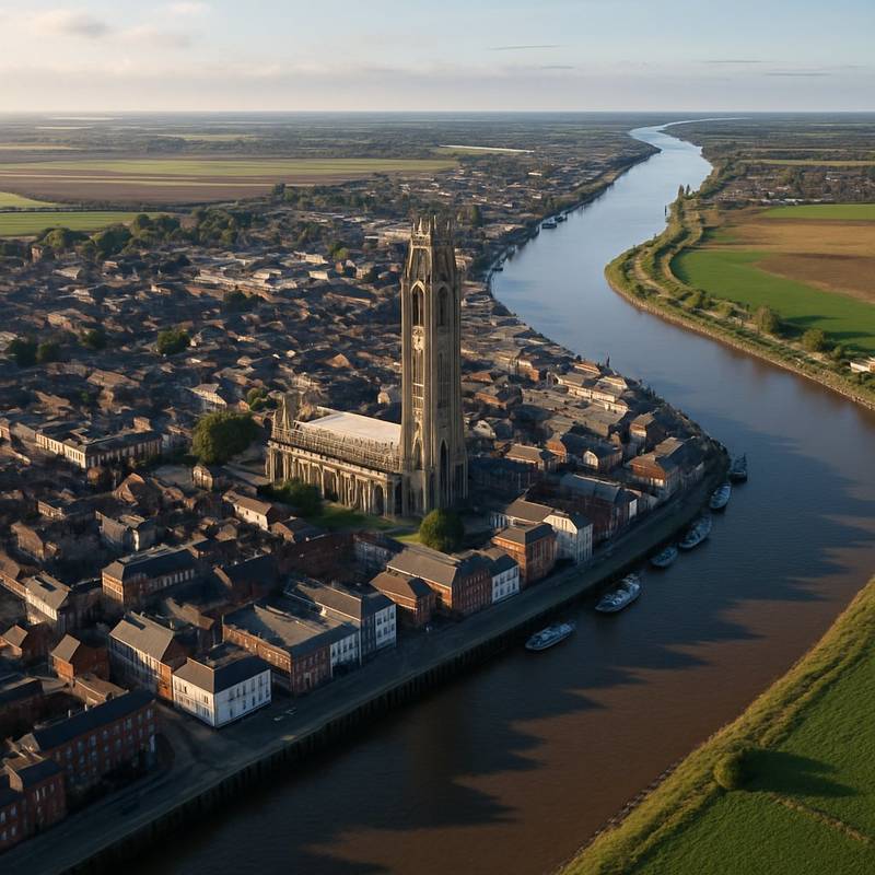 Boston, England Cruise Port - overhead view of the Boston itinerary stop located in the Europe - Western Europe cruising region