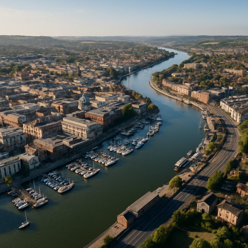 Bristol (Bath), England Cruise Port - overhead view of the Bristol itinerary stop located in the Europe - Western Europe cruising region