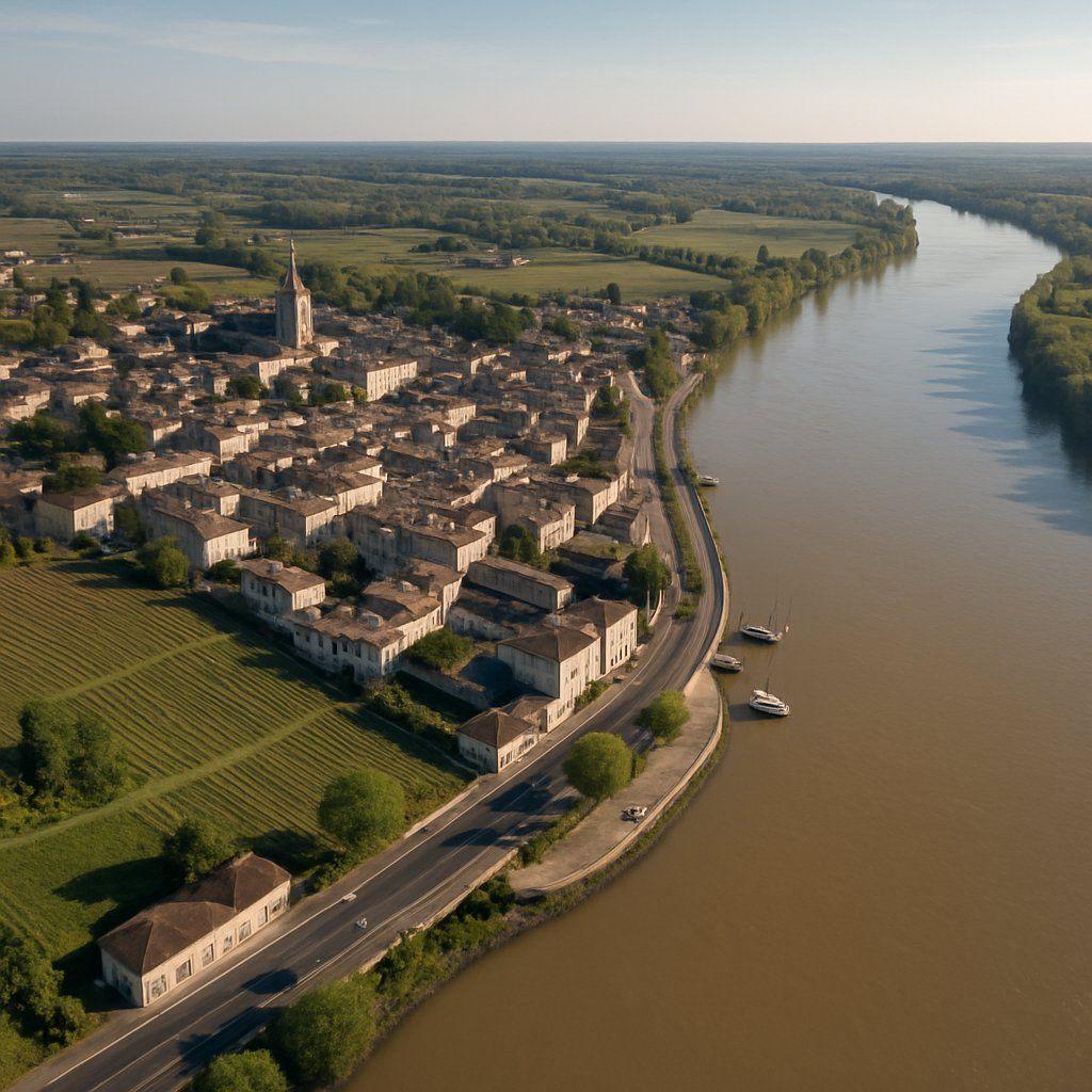 Cadillac (Sauternes), France Cruise Port - overhead view of the Cadillac itinerary stop located in the Europe - Western Europe cruising region